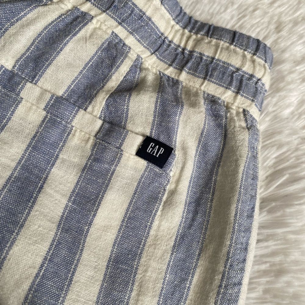 GAP High Waist Striped Shorts - Blue and Cream - Picture 4 of 8